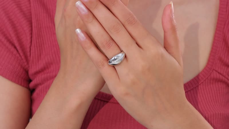 Moissanite Ring in Platinum Over Sterling Silver (Size 8.0) 0.40 ctw