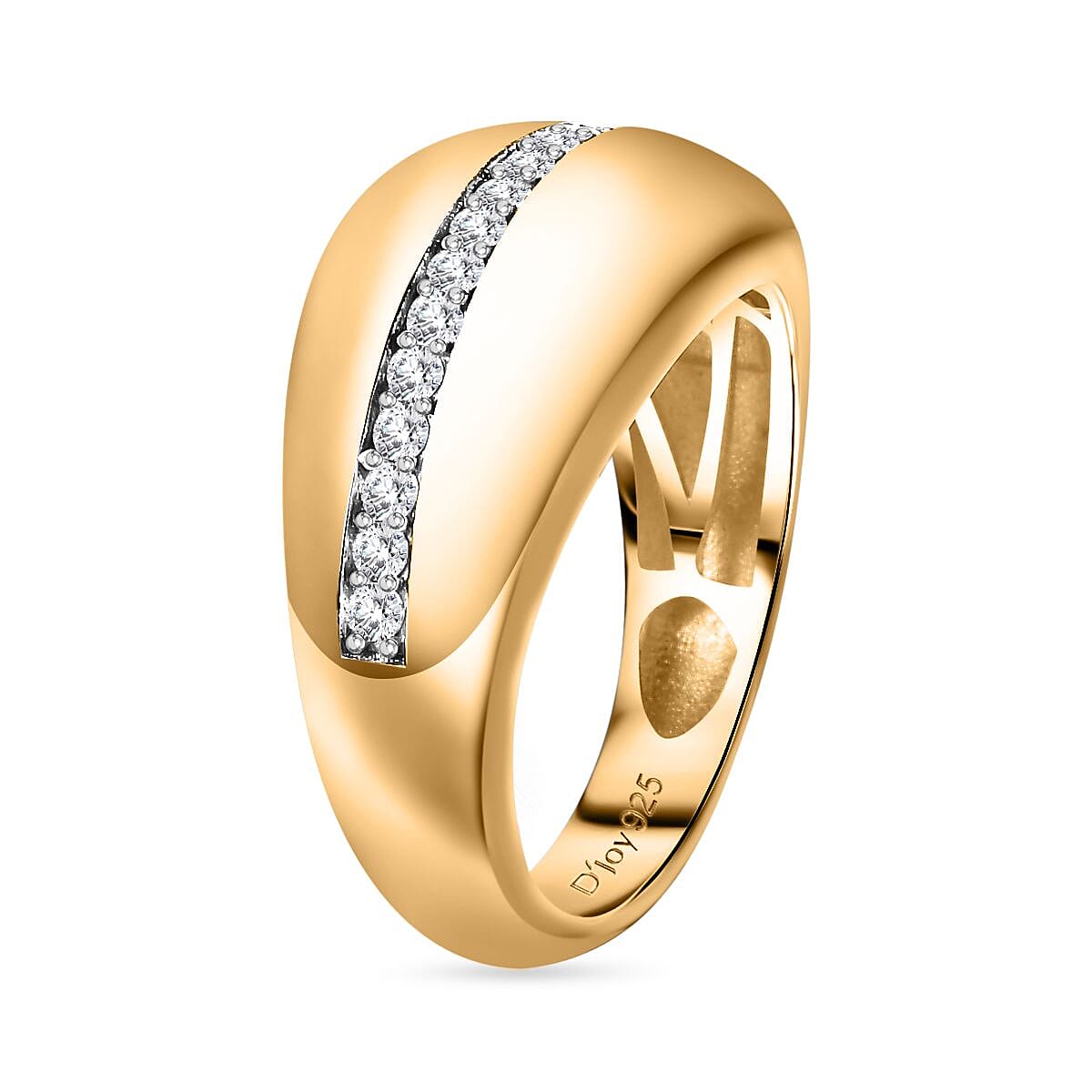 Moissanite Ring in Vermeil Yellow Gold Over Sterling Silver (Size 10.0) 0.40 ctw image number 3