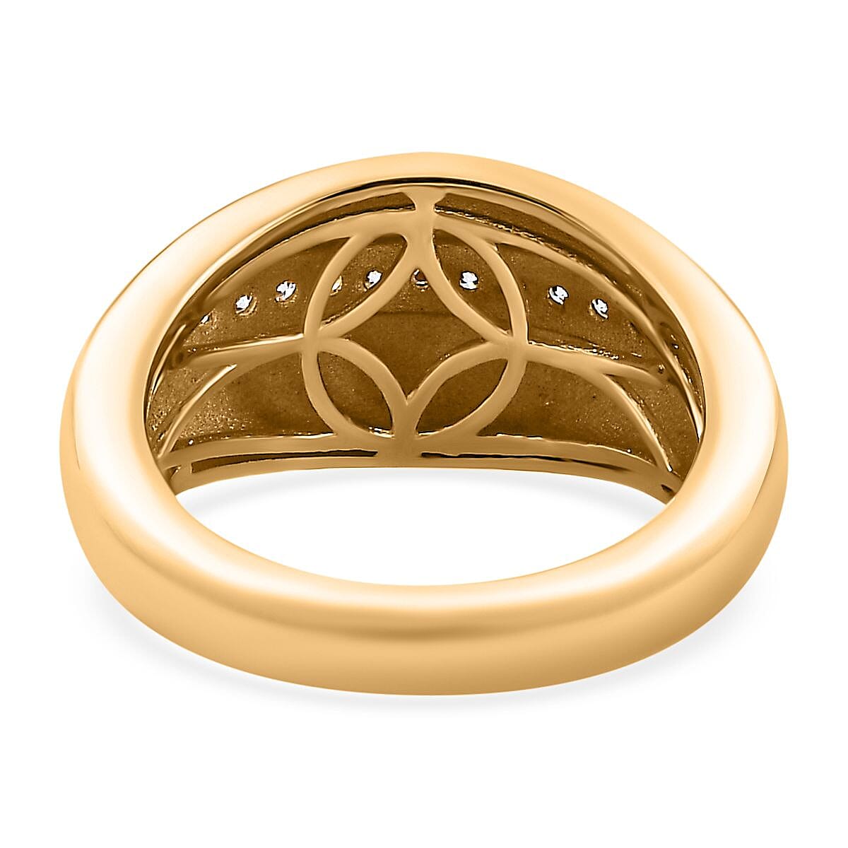 Moissanite Ring in Vermeil Yellow Gold Over Sterling Silver (Size 10.0) 0.40 ctw image number 4