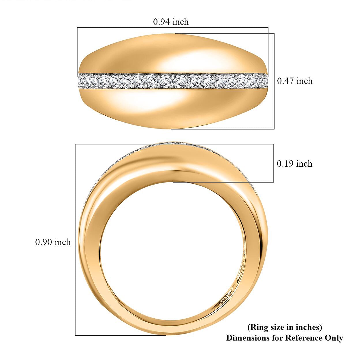 Moissanite Ring in Vermeil Yellow Gold Over Sterling Silver (Size 10.0) 0.40 ctw image number 5