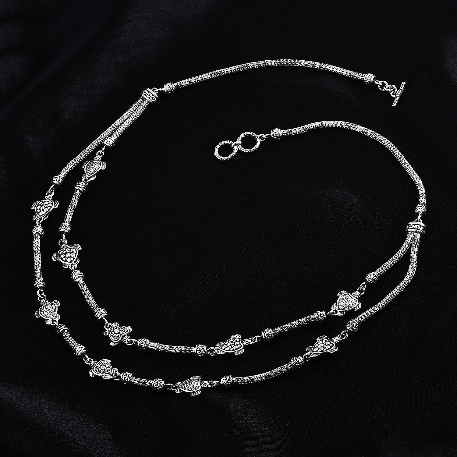 Bali Legacy Sterling Silver Turtle Necklace 20 Inches 44.65 Grams