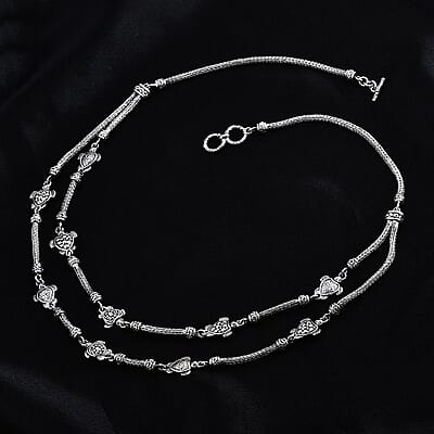 Bali Legacy Sterling Silver Turtle Necklace 20 Inches 44.65 Grams
