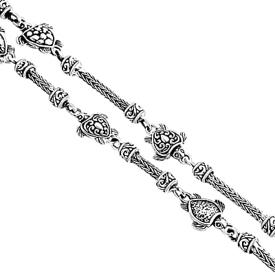 Bali Legacy Sterling Silver Turtle Necklace 20 Inches 44.65 Grams