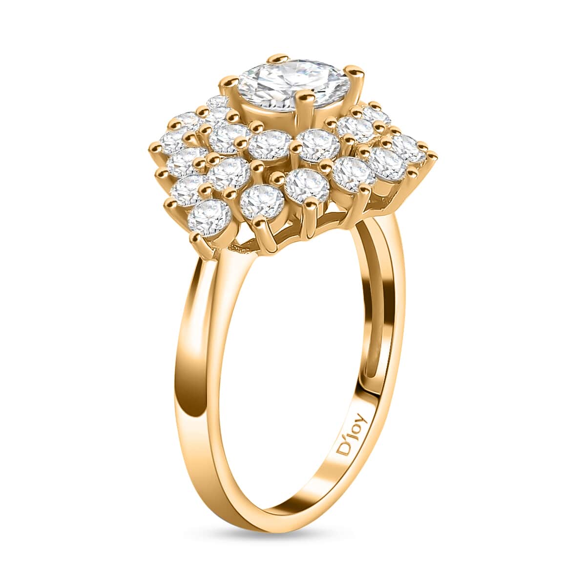 Moissanite Floral Ring in Vermeil Yellow Gold Over Sterling Silver (Size 8.0) 2.60 ctw image number 3