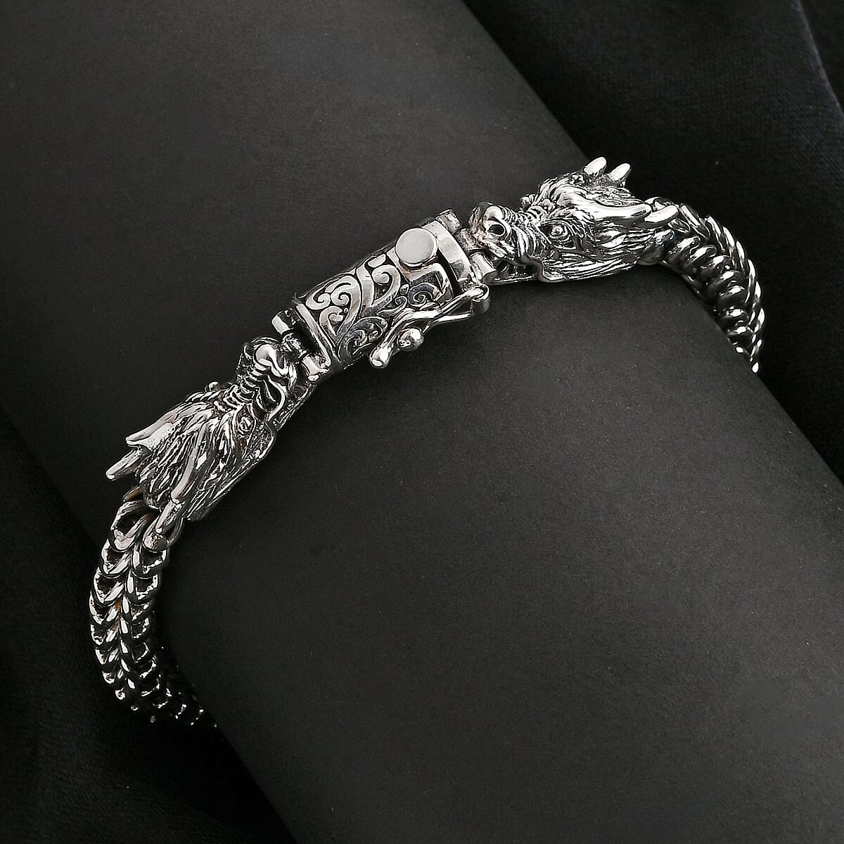 Bali Legacy Double Face Dragon Bracelet in Sterling Silver (7.25 In) 43.70 Grams image number 1