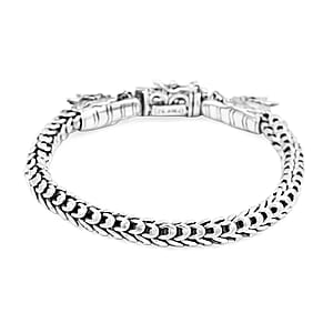 D'Joy Bali Legacy Sterling Silver Double Face Dragon Bracelet (8.00 In) 43.70 Grams