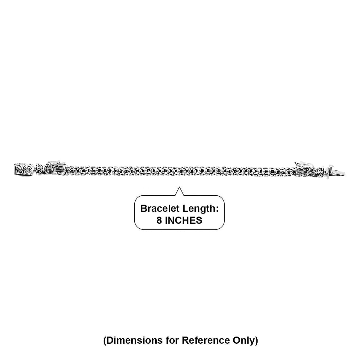 D'Joy Bali Legacy Sterling Silver Double Face Dragon Bracelet (8.00 In) 43.70 Grams image number 4