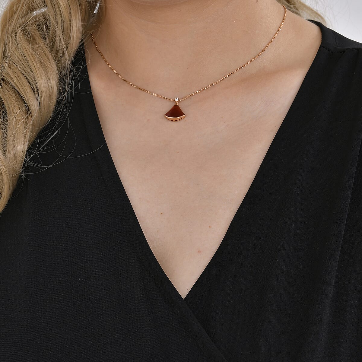 Black Jersey Jersey Knit Drape Front Blouse - L/XL image number 5