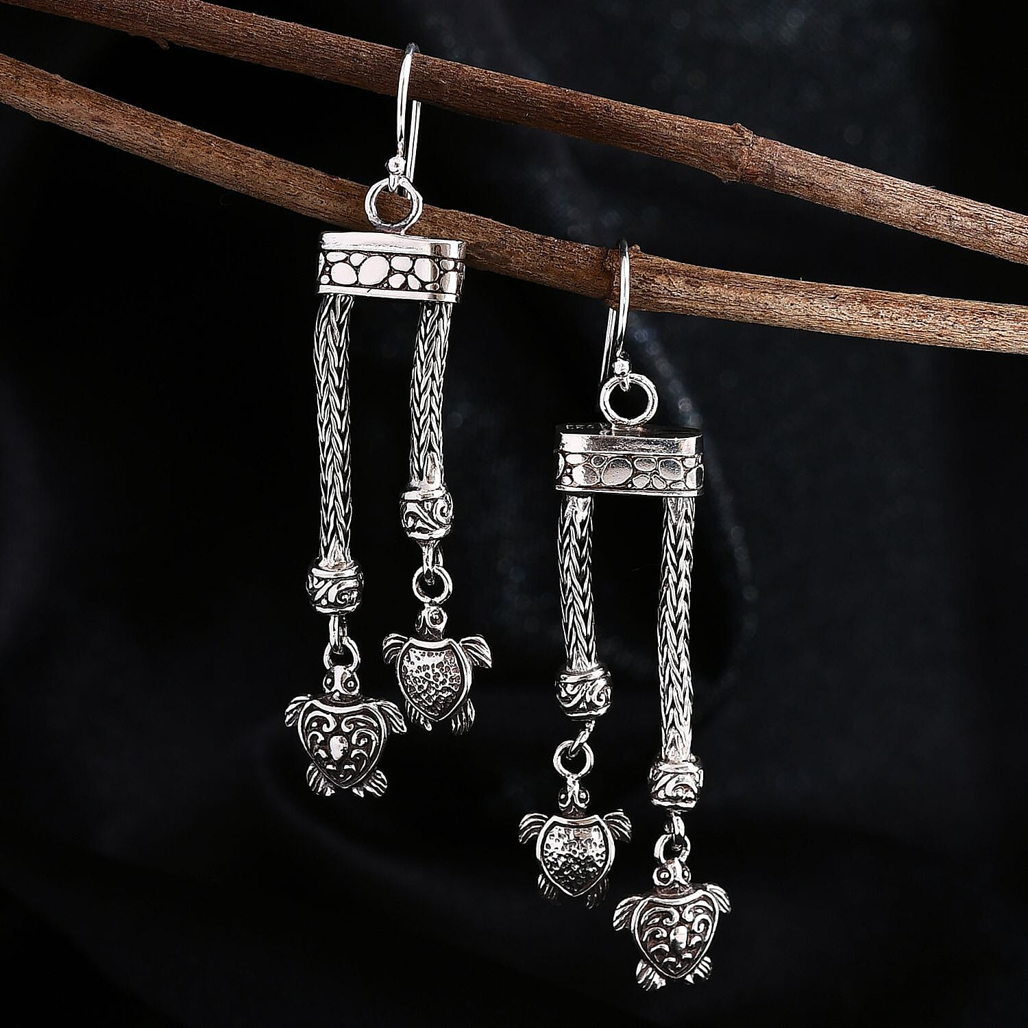 Bali Legacy Sterling Silver Turtle Earrings 11.90 Grams