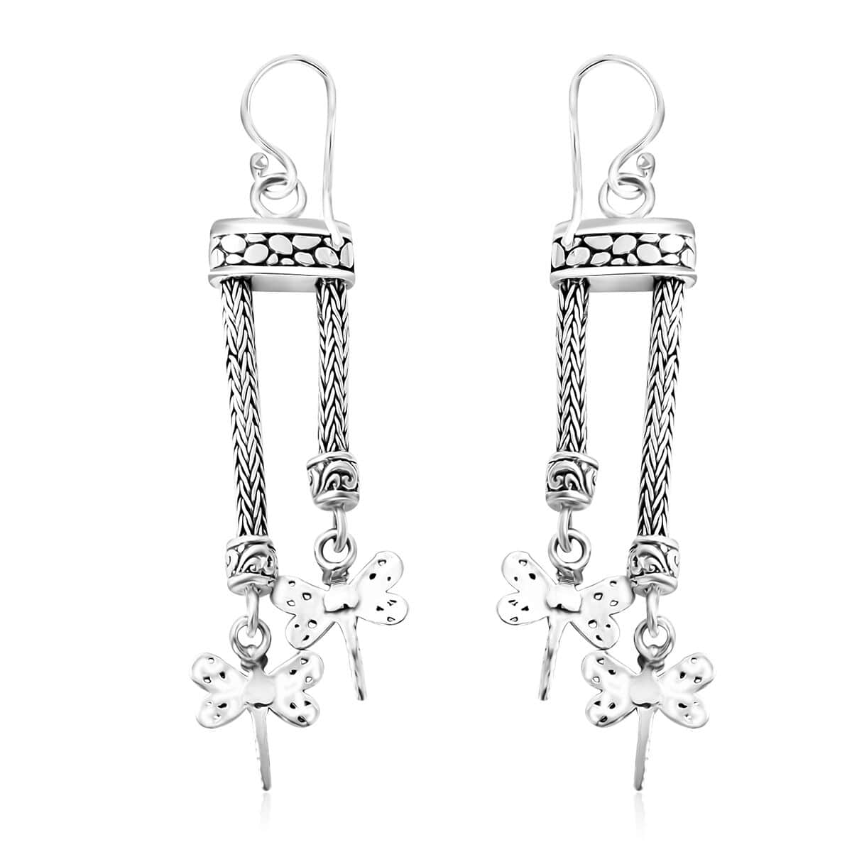 Bali Legacy Sterling Silver Dragonfly Earrings 11.60 Grams image number 3