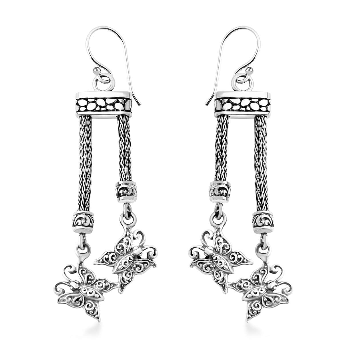 Bali Legacy Sterling Silver Butterfly Earrings 12.75 Grams image number 0