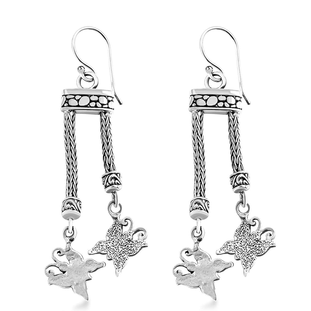 Bali Legacy Sterling Silver Butterfly Earrings 12.75 Grams image number 3