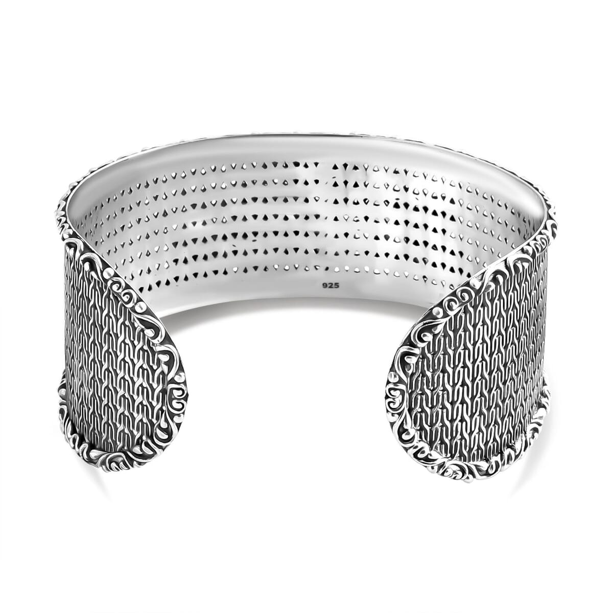 Bali Legacy Multi Gemstone 5.15 ctw Tulang Naga Cuff Bracelet in Sterling Silver (7.25 In) image number 4