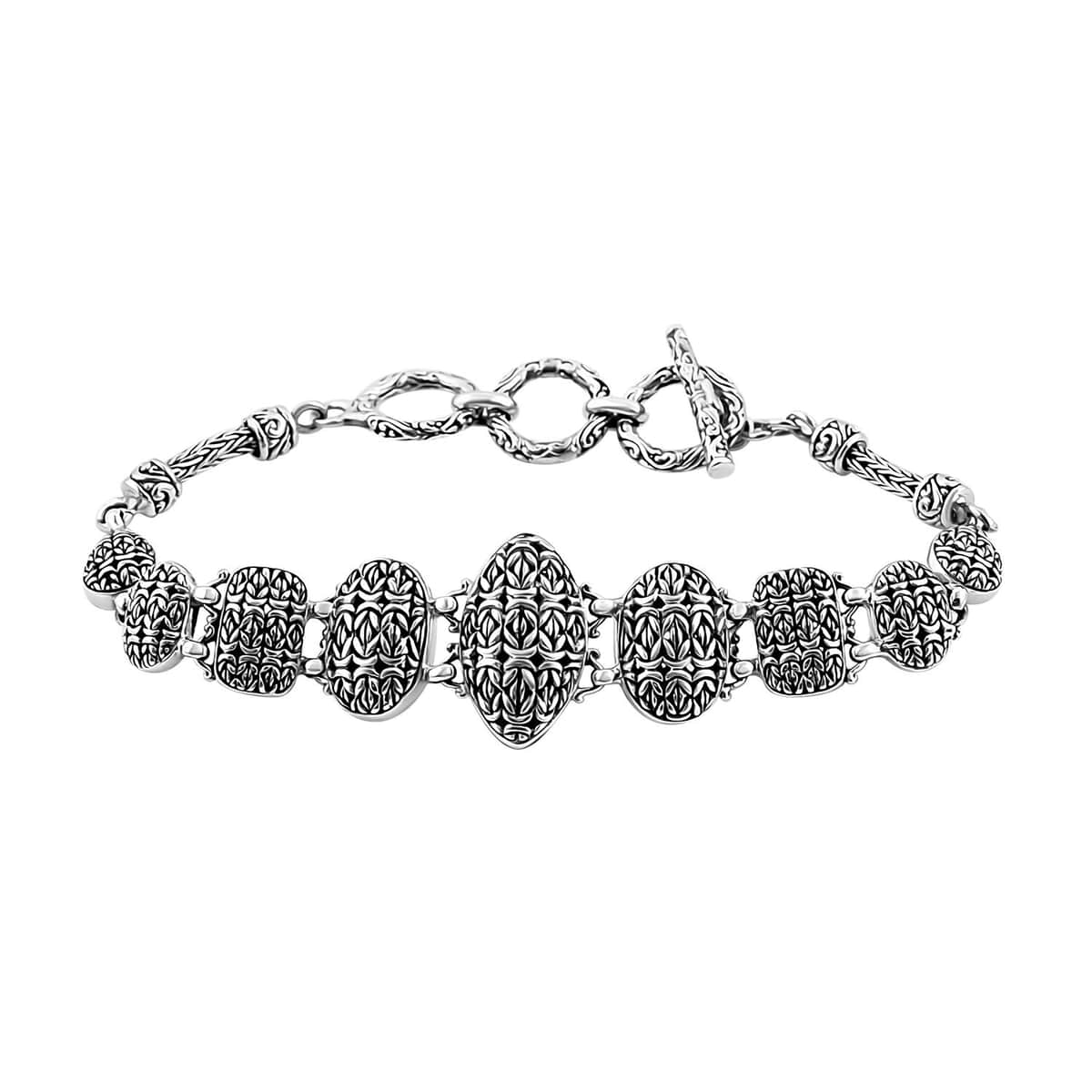 Bali Legacy Sterling Silver Borobudur Bracelet (6.50-8.25In) 19.80 Grams image number 0