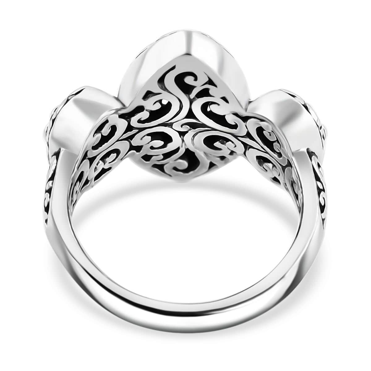 Bali Legacy Sterling Silver Frangipani Flower Ring (Size 10.0) 6.50 Grams image number 4