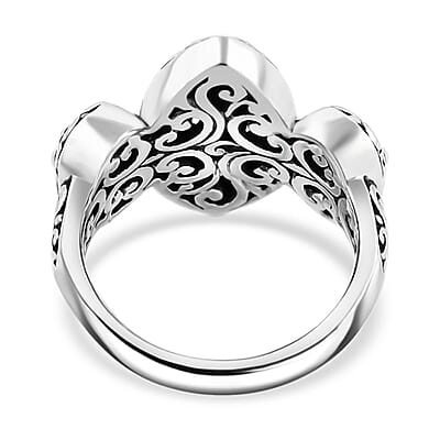 Bali Legacy Sterling Silver Frangipani Flower Ring (Size 10.0) 6.50 Grams