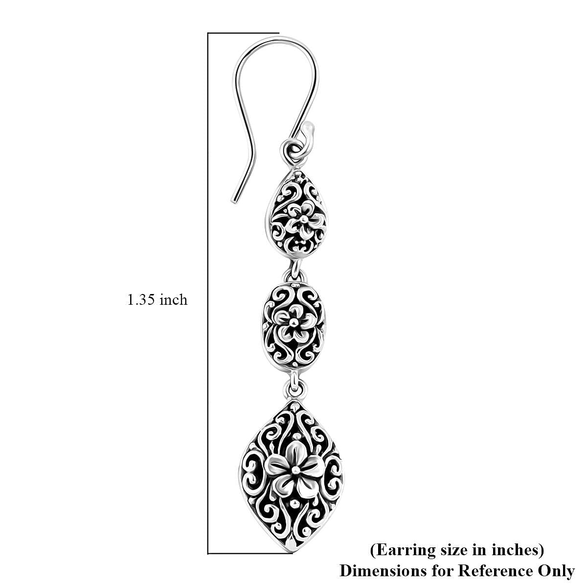 TLV Bali Legacy Sterling Silver Frangipani Flower Earrings (8.25 g) image number 4