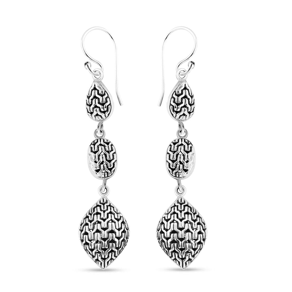 Bali Legacy Sterling Silver Tulang Naga Earrings 8.25 Grams image number 0