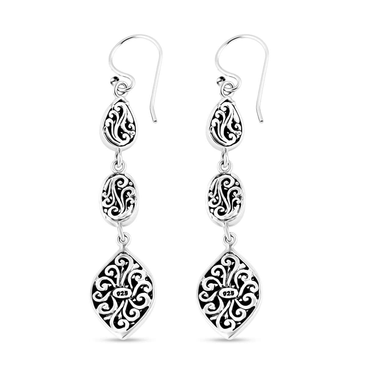 Bali Legacy Sterling Silver Tulang Naga Earrings 8.25 Grams image number 3