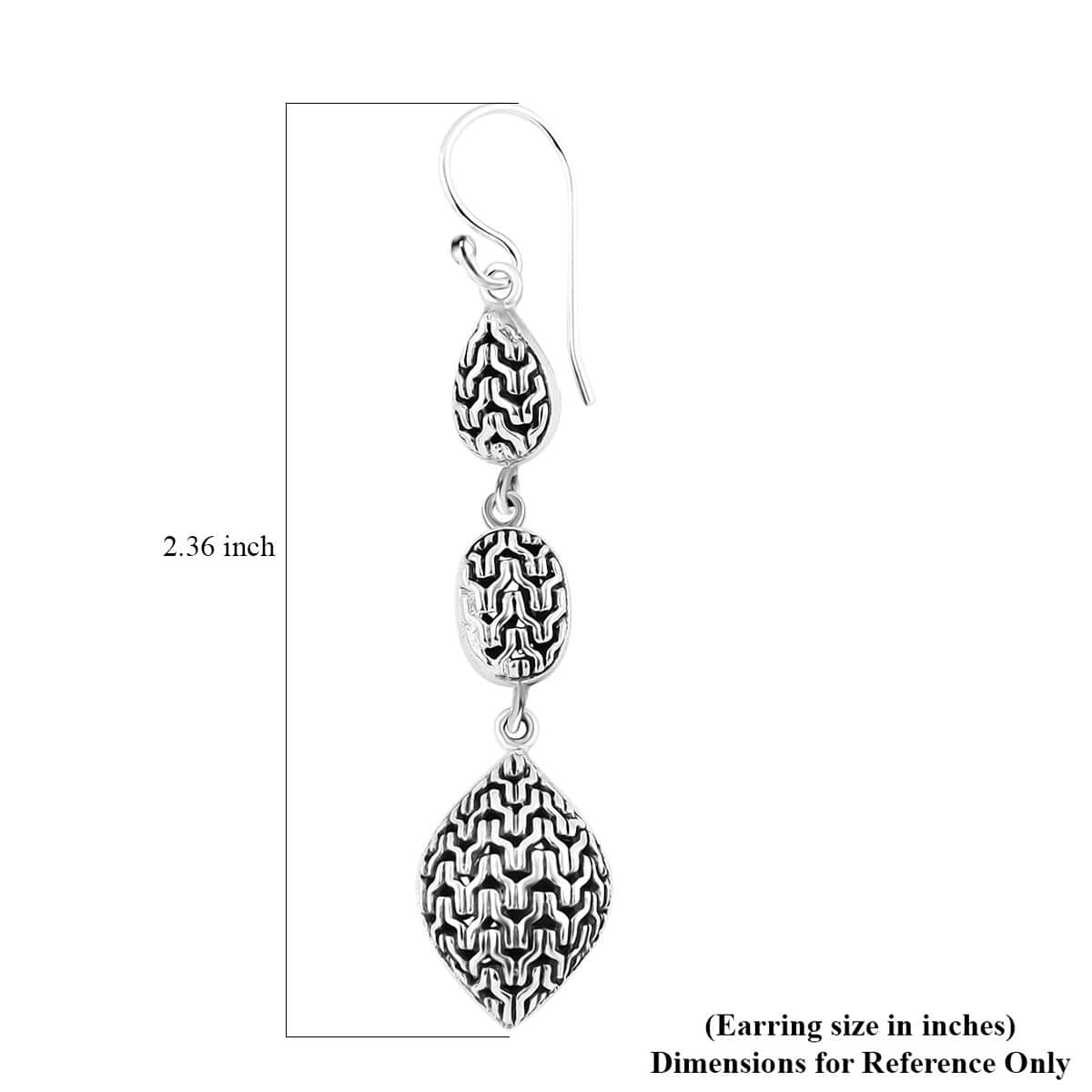 Bali Legacy Sterling Silver Tulang Naga Earrings 8.25 Grams image number 4