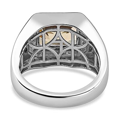 Rhapsody AAAA Turkizite and E-F VS Diamond 6.15 ctw Men's Ring in 950 Platinum (Size 10.0) 17.50 Grams
