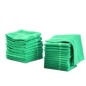Set of 24pcs Cotton Dish Scrubbing Cleaning Cloth - Green