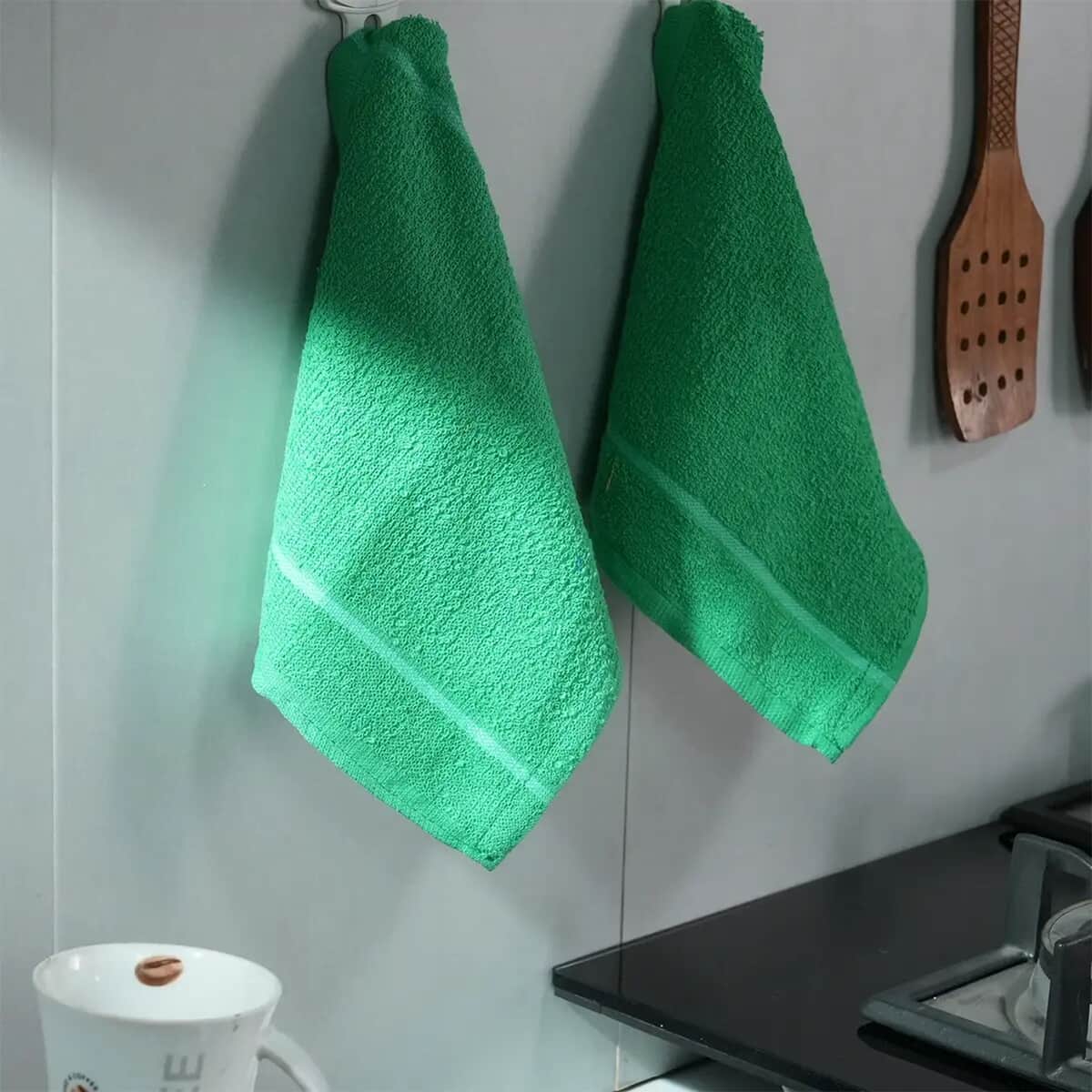 Set of 24pcs Cotton Dish Scrubbing Cleaning Cloth - Green image number 1