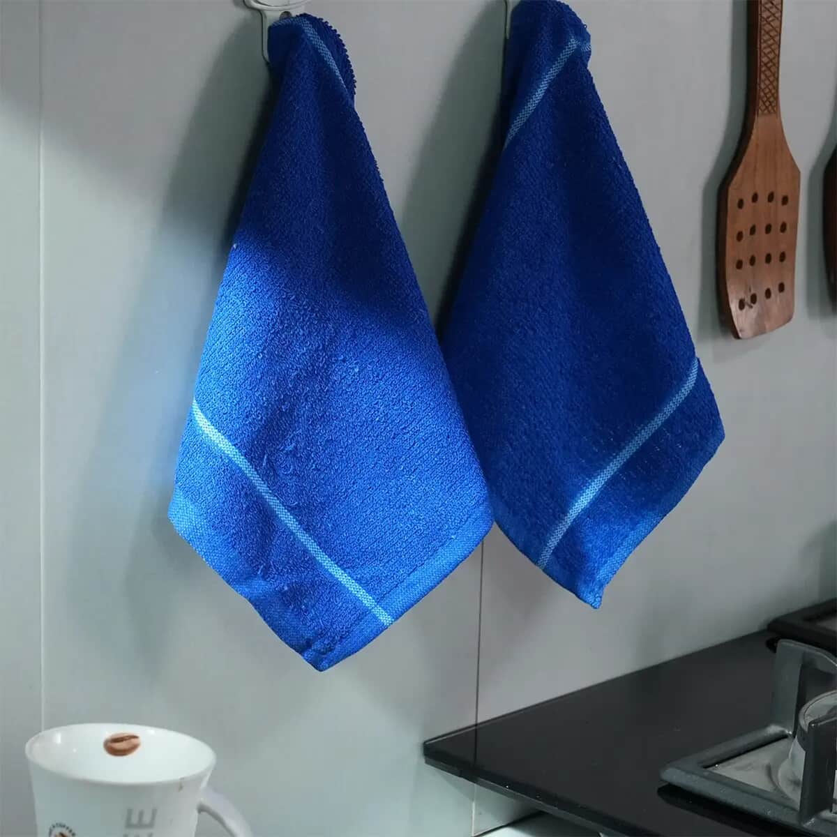 Set of 24pcs Cotton Dish Scrubbing Cleaning Cloth - Blue image number 1