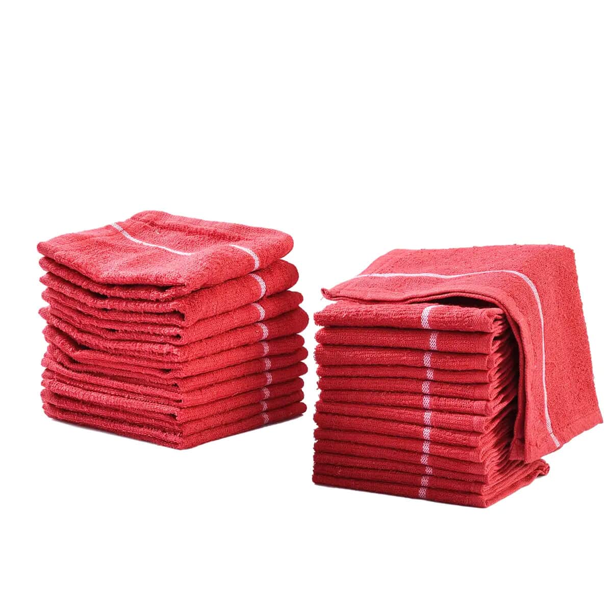 Set of 24pcs Cotton Dish Scrubbing Cleaning Cloth - Red image number 0