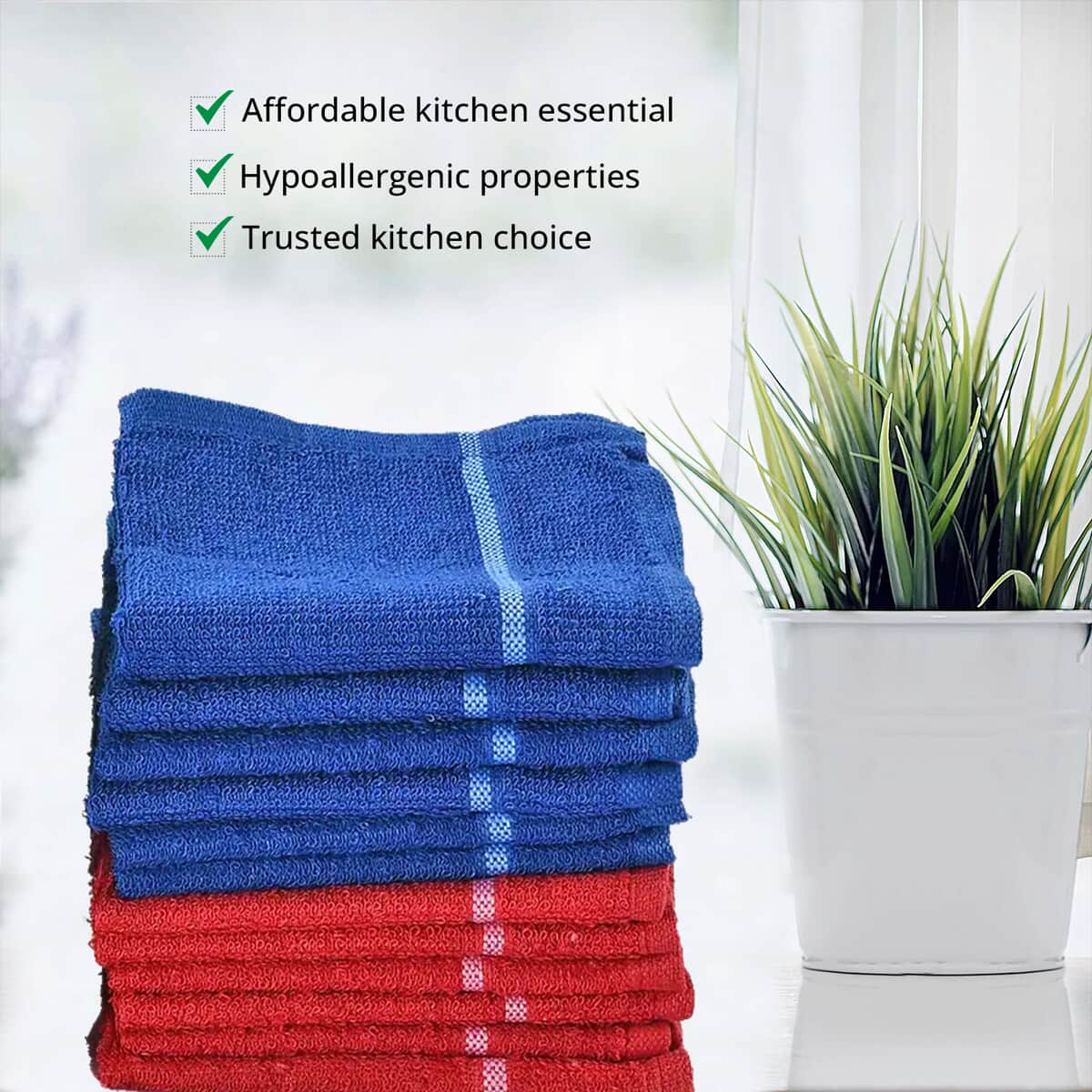 Set of 24pcs Cotton Dish Scrubbing Cleaning Cloth - Multi Color image number 4
