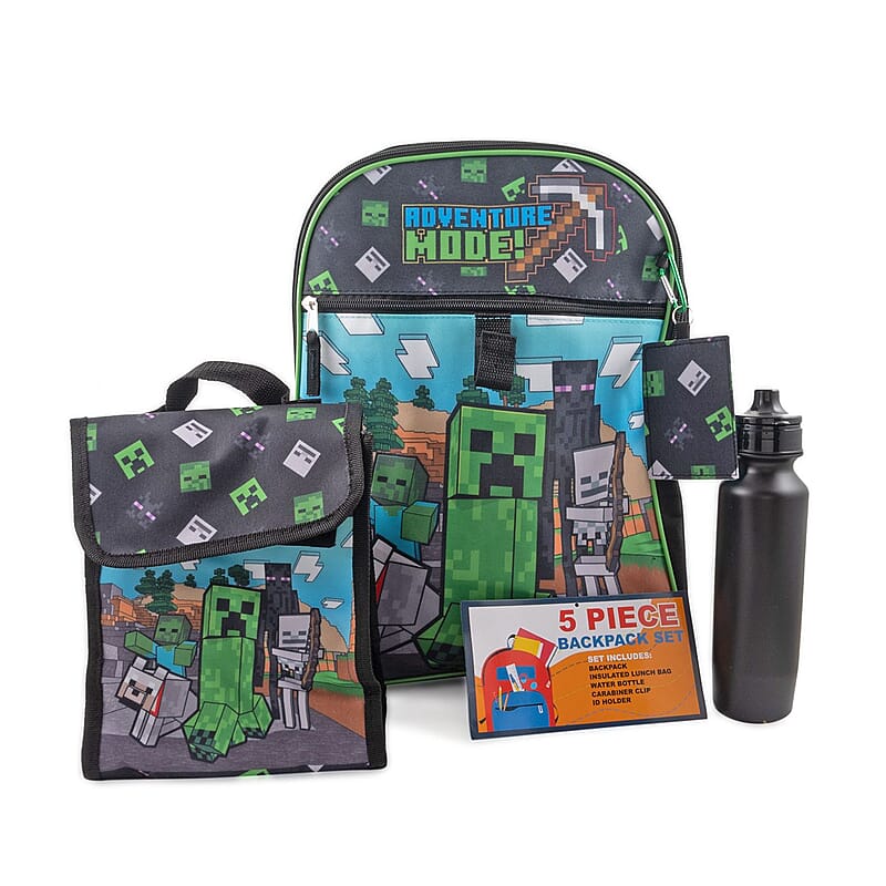 Minecraft Backpack with Lunch Bag