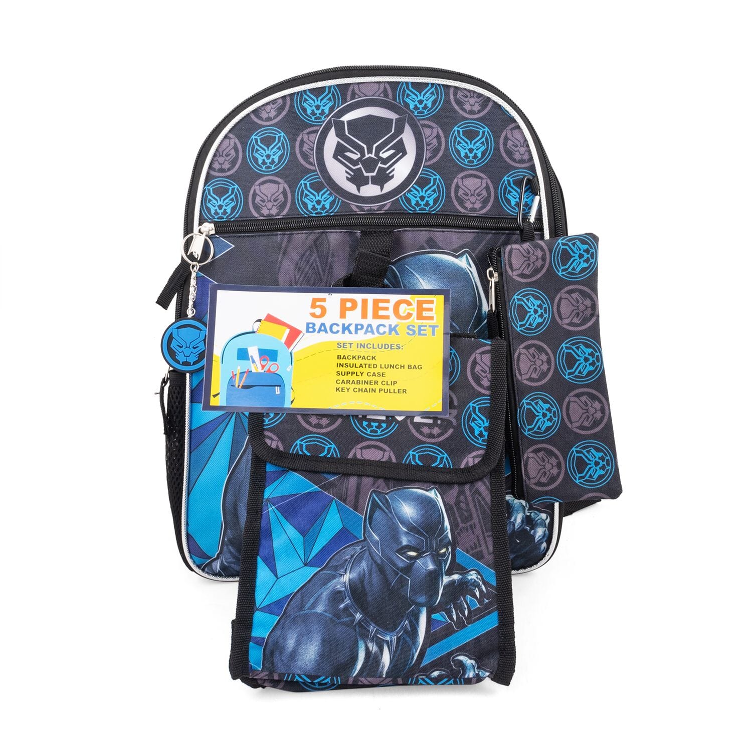 Black panther backpack with lunch box online