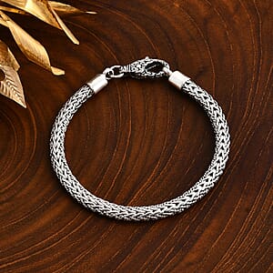 D'Joy Bali Legacy Tulang Naga Chain Bracelet in Sterling Silver (7.25 In) 14.85 Grams