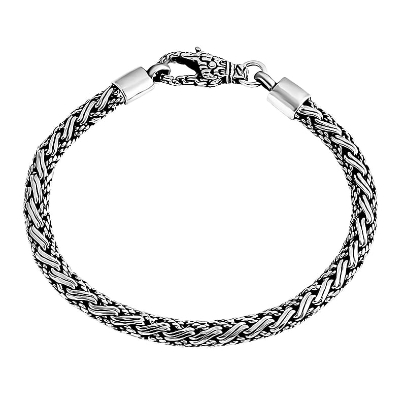 D'Joy Bali Legacy Padian Chain Bracelet in Sterling Silver (7.25 In) 14.40 Grams