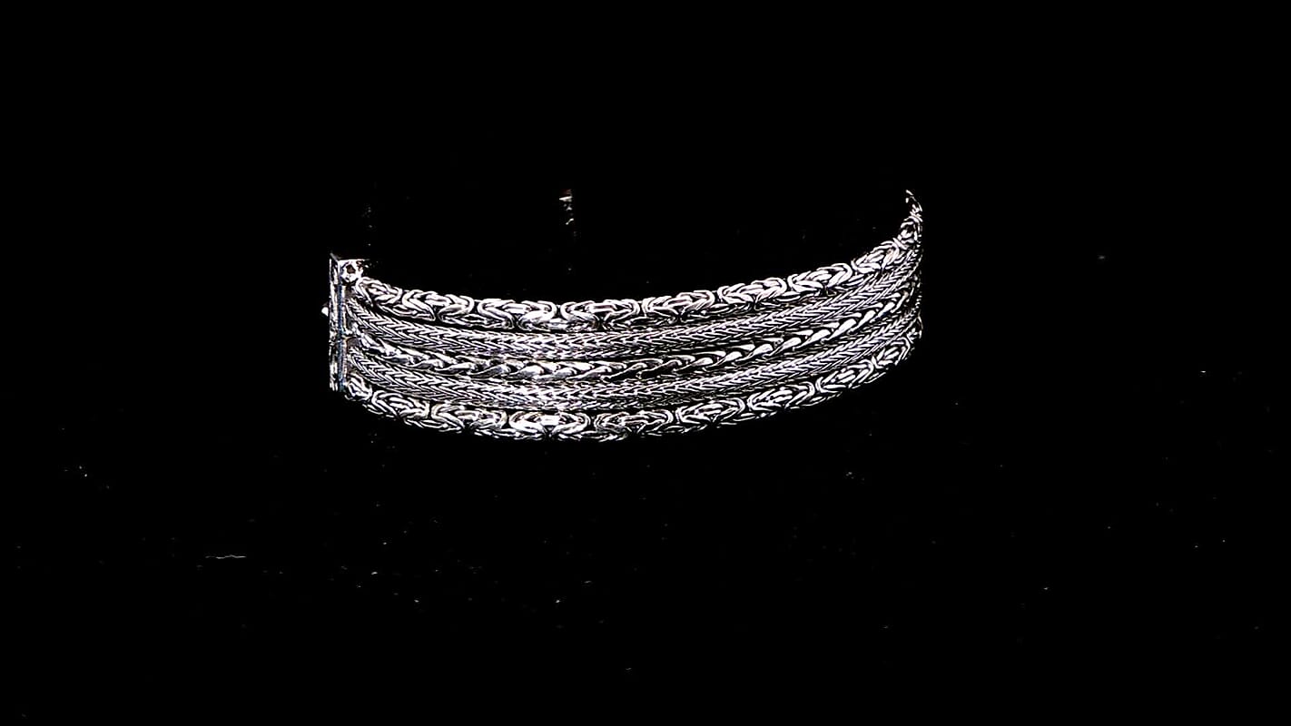 D'Joy Bali Legacy Sterling Silver Tulang Naga, Borobudur and Padian Weaves Flat Chain Bracelet (7.25-8.0In) (34.10 g)