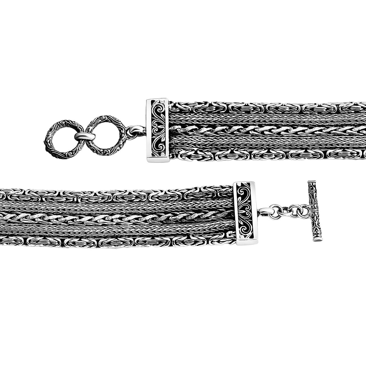 Bali Legacy Flat Chain Bracelet in Sterling Silver (8.00 In) 34.10 Grams image number 3
