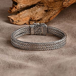 D'Joy Bali Legacy Tulang Naga Flat Chain Bracelet in Sterling Silver (7.25 In) 44.25 Grams