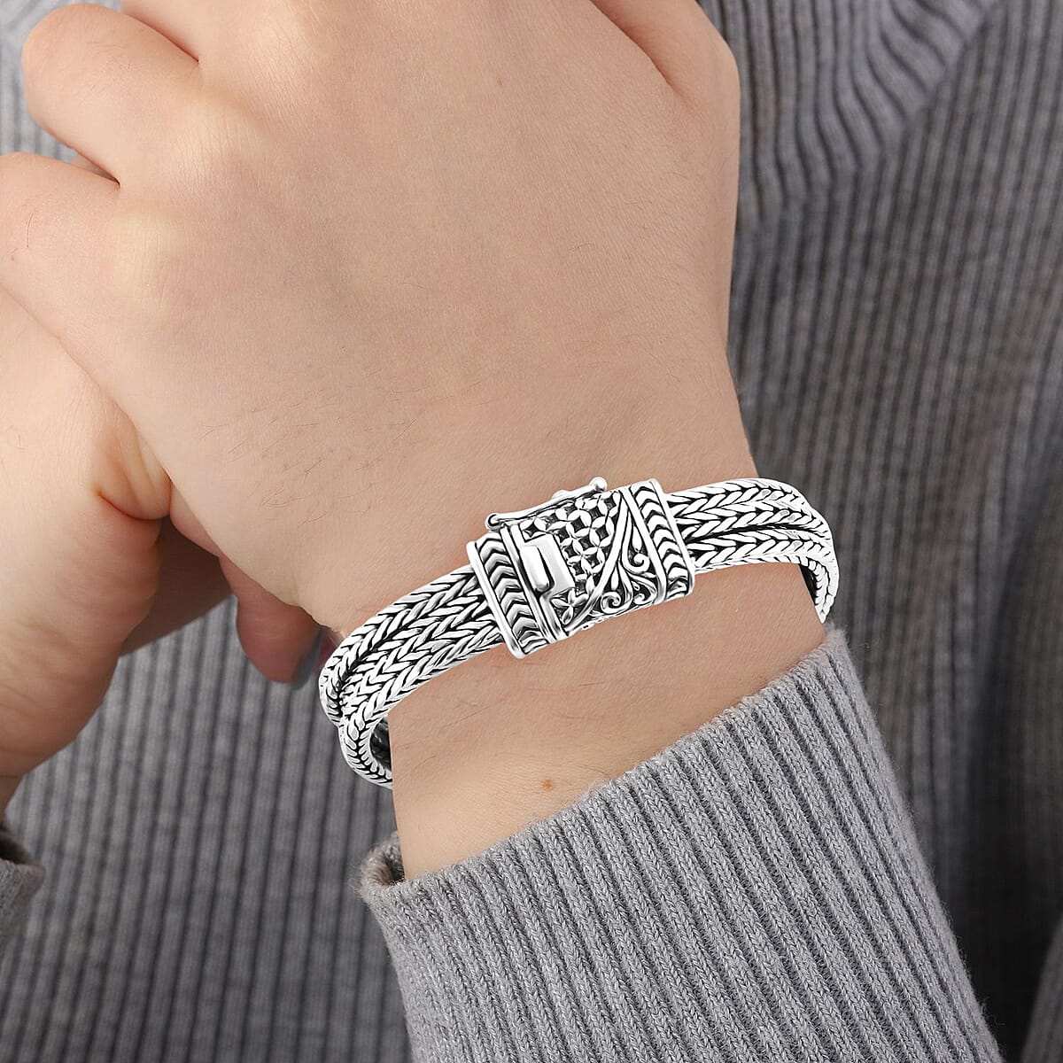 Bali Legacy Tulang Naga Chain Bracelet in Sterling Silver (7.25 In) 44.25 Grams image number 2