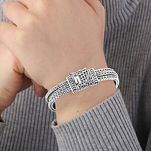 D'Joy Bali Legacy Tulang Naga Flat Chain Bracelet in Sterling Silver (7.25 In) 44.25 Grams