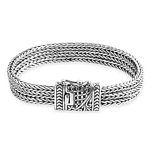 D'Joy Bali Legacy Tulang Naga Flat Chain Bracelet in Sterling Silver (7.25 In) 44.25 Grams