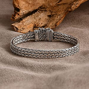 D'Joy Bali Legacy Padian Flat Chain Bracelet in Sterling Silver (7.25 In) 41.40 Grams