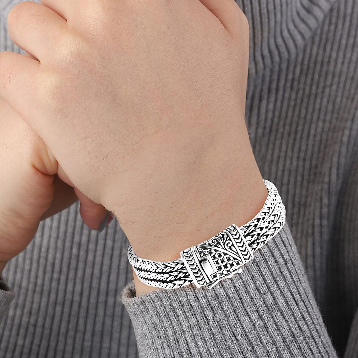 Bali Legacy Padian Chain Bracelet in Sterling Silver (7.25 In) 41.40 Grams image number 2