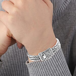 D'Joy Bali Legacy Padian Flat Chain Bracelet in Sterling Silver (7.25 In) 41.40 Grams