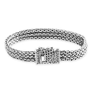 D'Joy Bali Legacy Padian Flat Chain Bracelet in Sterling Silver (7.25 In) 41.40 Grams