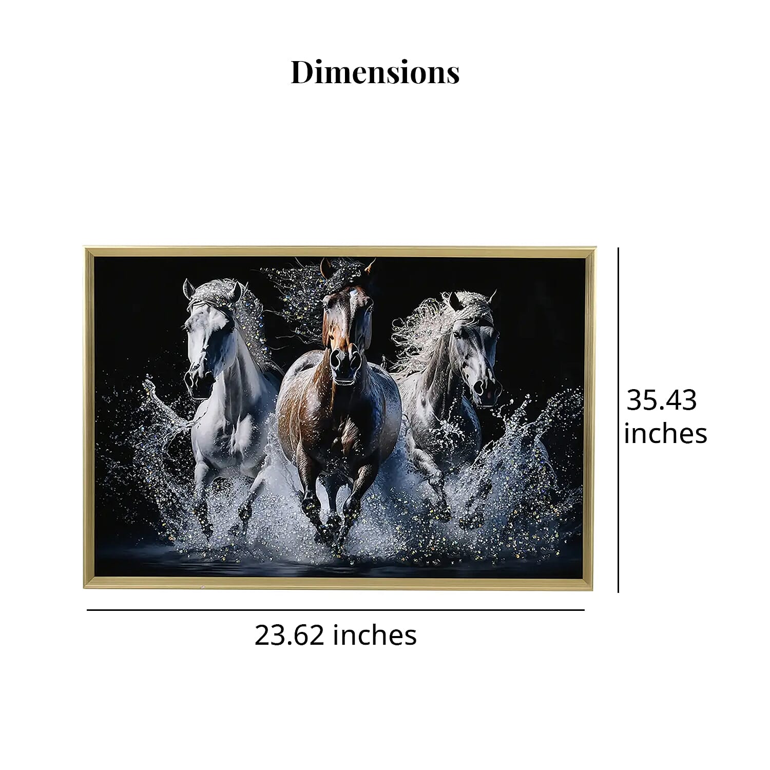 Horse Crystal Painting Photo Frame