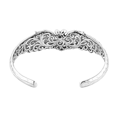 Bali Legacy Sterling Silver Double Head Garuda Cuff Bracelet (7.25 In) 27.90 Grams