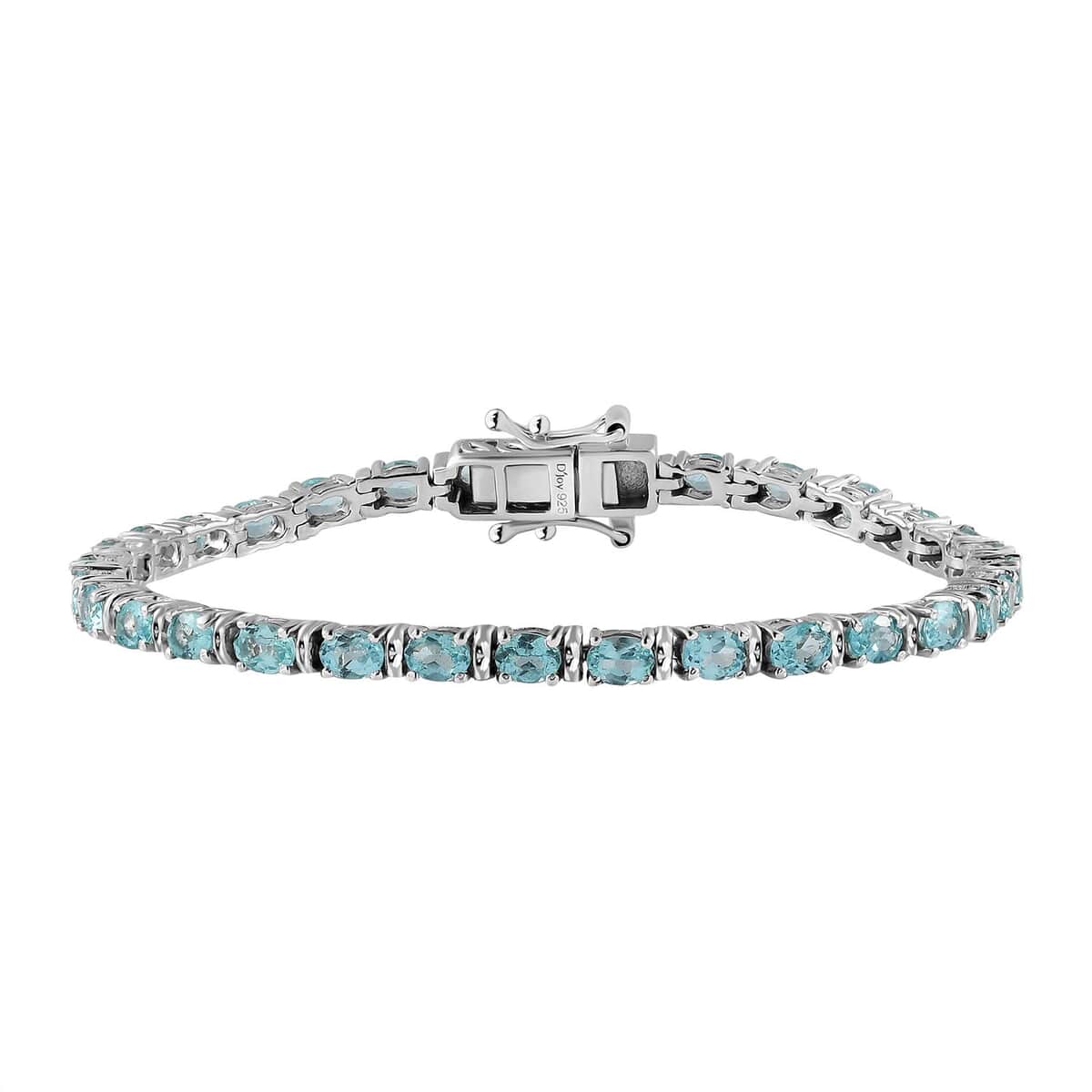 Betroka Blue Apatite Tennis Bracelet in Platinum Over Sterling Silver (6.50 In) 5.75 ctw image number 0