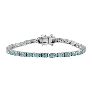 Betroka Blue Apatite Tennis Bracelet in Platinum Over Sterling Silver (6.50 In) 5.75 ctw