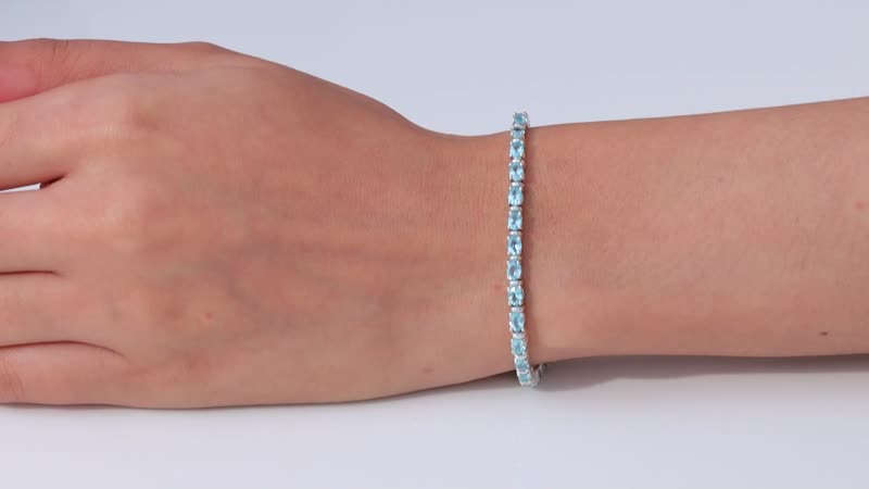 Madagascar Paraiba Apatite Tennis Bracelet in Platinum Over Sterling Silver (6.50 In) 5.75 ctw