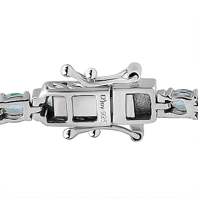 Betroka Blue Apatite Tennis Bracelet in Platinum Over Sterling Silver (6.50 In) 5.75 ctw